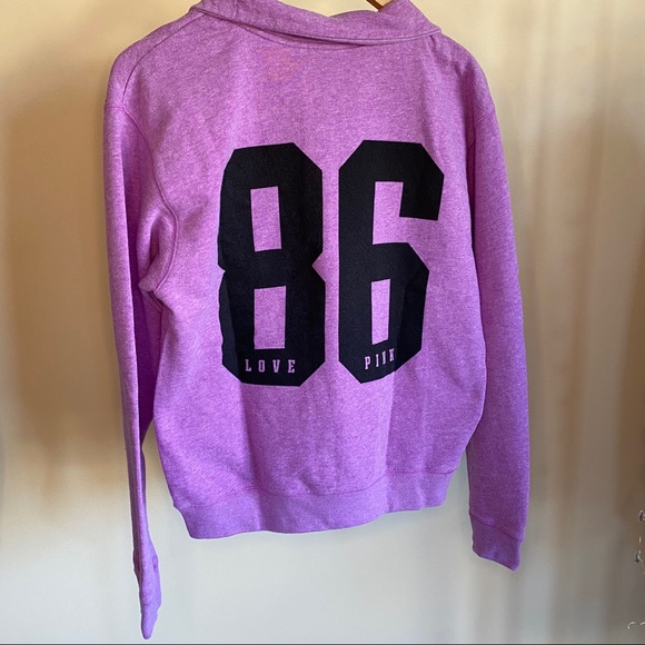 PINK Victoria’s Secret Purple Half-Zip Hoodie - Picture 2 of 3